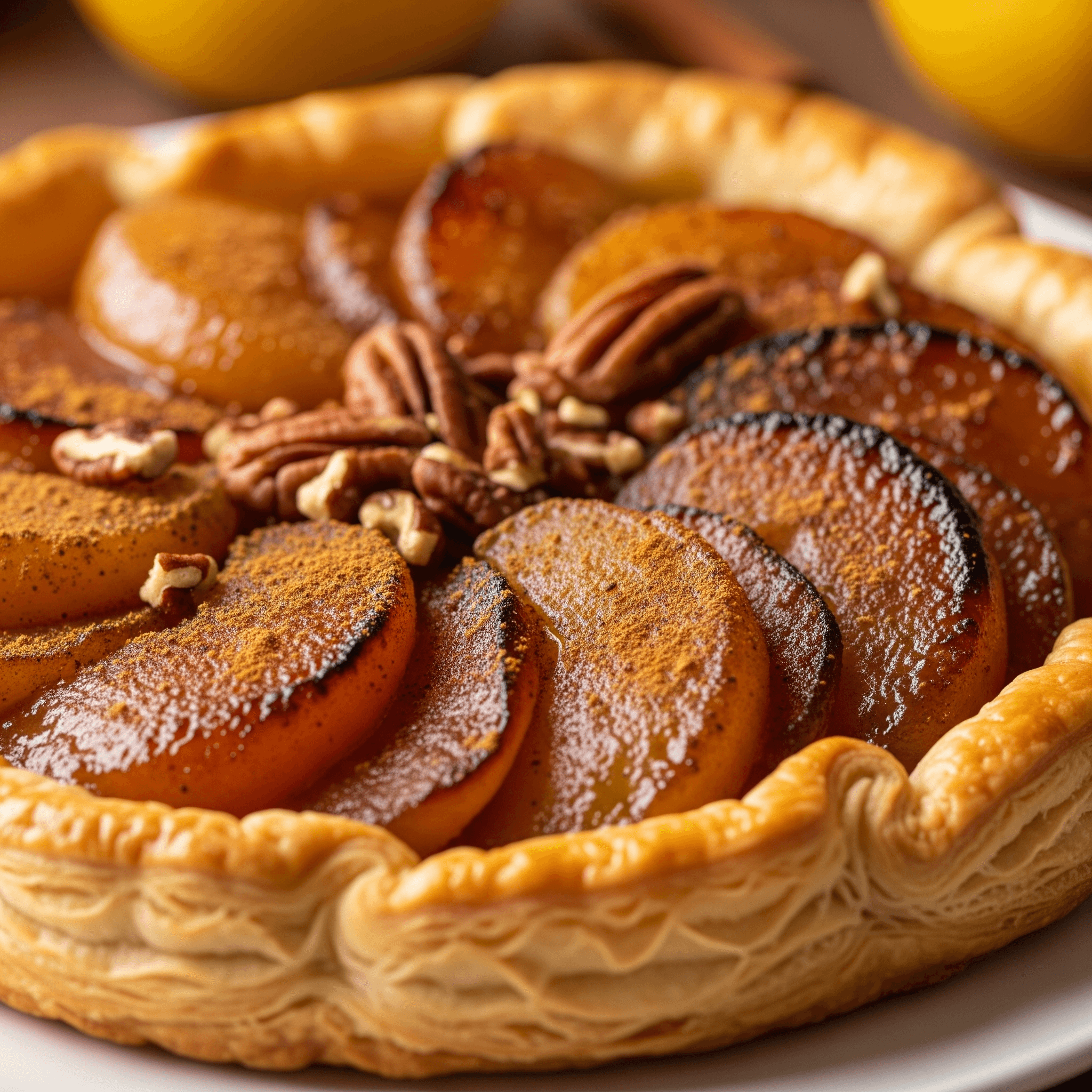 Gourmet-Herbst: Veredeln Sie Ihre Speisekarte mit KI-Fotos von unwiderstehlichen Tarte Tatins